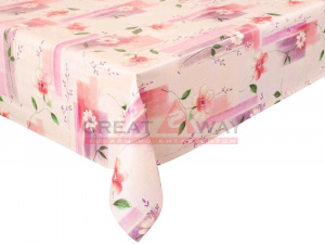 Клеенка столовая на н/о ВЕРОНА 1,37*30м Цветок на бежево-розовом фоне/GW-21206 (243A)