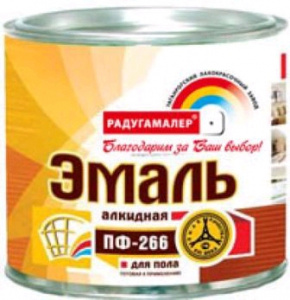 Эмаль ПФ-266 светлый орех  0,9кг (г.Таганрог) 14шт Радуга