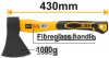 Топор 1000гр с фиберглассовой ручкой INGCO HAX02010008