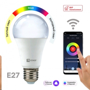 Умная лампа EKF Connect RGBW E27