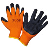 Перчатки  утепленные -35  ТОРРО черные пальцы акриловые с обливом на 3/4 оранжевые/12/420