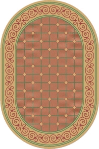  Коврик  ЖАККАРДОВЫЙ  80*120см (циновка) Овал МИКС/Россия