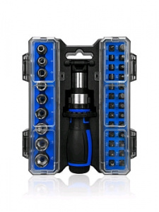 НАБОР бит 36 предметов, держатель реверсивный, головки Vertextools