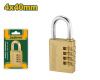 Замок навесной 40 мм кодовый латунный d-6мм. дуж. JADEVER JDPD3444/72