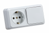 Блок комбинированный О/У 1кл. выкл + розетка с/з горизонтальный TANGO/6