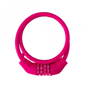 Замок тросовый  65см (2201) 8х650, кодовый, розовый Trodos**