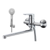 СМЕСИТЕЛЬ д/ванны  РМС SL131-006E ХРОМ с длин. изливом евро переключ. аэратор эксцентр.(шл/лейка)/10