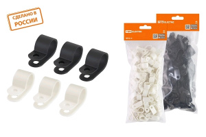 Скоба нейлоновая крепежная СКН-12 черная (100 шт) TDM