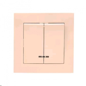 Выключатель 2-кл инд С/У кремовый 10А Валенсия/EKF