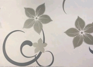  Пленка самокл.45см/8м Желто-серебряные цветы на белом 8315/20