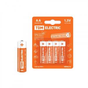 Батарейка LR06  AA (пальч) Alkaline 1,5V BP-4 TDM (блистер 4шт)