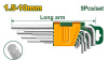 Набор шестигр.ключей  9шт 1,5-10мм JADEVER JDHK1291/48