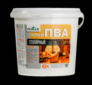 Клей ПВА 1кг столярный ECOLUX (-20С) /12