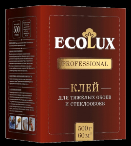 Клей обойный стеклообои 500г (60м2) ECOLUX профессионал12