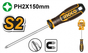 Отвертка крестовая PH2 150мм INGCO HSDPH2150 INDUSTRIAL