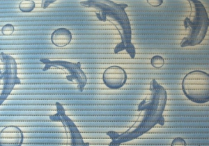 Коврик мерный ПВХ 0,65*15м "Aquadomer" Дельфины на голуб.фоне/090B (0.65)