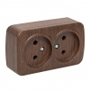 Розетка 2м О/У темное дерево 10А Минск/EKF