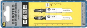 Полотно д/лобзика по металлу прямой рез 2шт Т118AF 100х75мм BIM/888