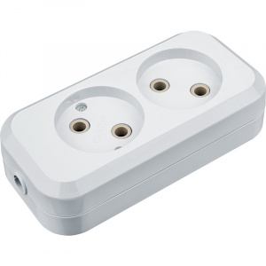 Колодка розеточная 2 гнезда б/з TANGO АБС-пластик