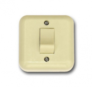Выключатель 1-кл О/У слоновая кость А1-001 /Ливны