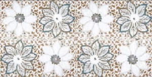 Клеенка ажурная ЛЕЙС 1,32*22м Белые цветы с черными узорами/Китай/YL-098Н