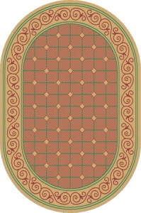  Коврик  ЖАККАРДОВЫЙ 120*170см (циновка) Овал МИКС/Россия