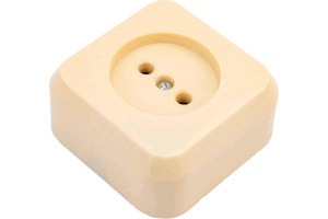 Розетка РА 10-007 круглая, слоновая кость, /Ливны