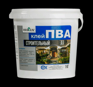 Клей ПВА 1кг строительный ECOLUX (-20С) /12