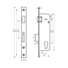 Замок врезной узкопроф 30mm  нерж.сталь ролик.зщ, под ц/м, м/о 85мм б/руч БУЛАТ