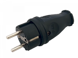 Вилка электрическая каучук прямая 2P+E 16А 250В IP44