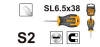 ОТВЕРТКА шлицевая SL6.5  38мм Cr-V INGCO HS686038 INDUSTRIAL