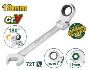 Ключ комбинированный трещоточный 19мм поворотный JADEVER JDSA6119/60