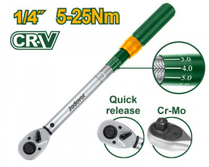 Ключ динамометрический 1/4",238мм, 5-25Нм JADEVER JDWQ1D14/12