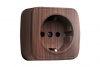 Розетка 1м О/У с/з тёмное дерево 16А Минск/EKF