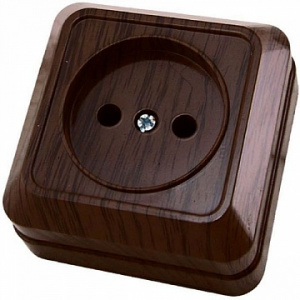 Розетка 1м О/У бук КЕРАМИКА IP20 10А/Ладога/TDM