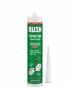Герметик силиконовый Санитарный Бесцветный 240мл RUSH (-15С) (20шт)
