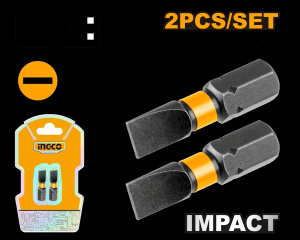 НАБОР бит (SL6*25мм) 2шт ударных INGCO SDBIM71SL625 INDUSTRIAL