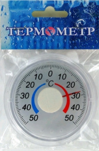 Термометр оконный биметаллический круглый ТББ (блистер) (100шт)