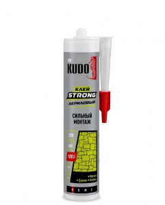 Клей сильный монтаж "HOME Strong" на акриловой основе белый МВ-100 (-30С) KUDO 280мл/12