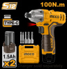 ДРЕЛЬ-шуруповерт аккум. 12В,2х1.5Ач,100Нм,0-2000об/м,2800уд/мин,Li-Ion+КЕЙС INGCO CIRLI12015