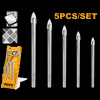 Набор сверл по стеклу и керамике 5шт (4,5,6,8,10мм) HSS INGCO AKD7058