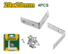 Уголок  20*20мм 1,9мм цинк 4шт+саморезы JADEVER JDCY2K20