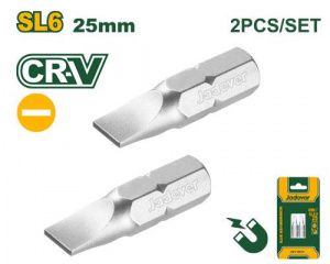 Набор бит (SL6*25мм) 2шт  JADEVER JDSV1K24