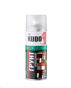 Грунт аэрозольный алкидный серый 400/520мл универс. /KUDO/12