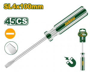 Отвертка шлицевая SL4 100мм двухцветная прозрачная ручка JADEVER JDSD5944/240