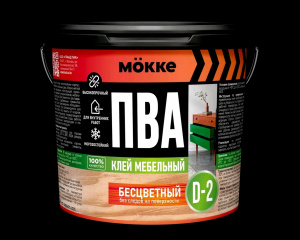 Клей ПВА 0,9кг мебельный D2 (-30C)  MOKKE/6