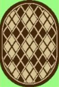  Коврик  ЖАККАРДОВЫЙ  80*120см (циновка)  Овал МИКС/Витебск