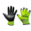 Перчатки  облитая ладонь нейлоновые защитные с латексом 42 гр Зелено-Черные RICH/12