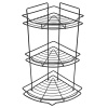 Полка  для ванной УГЛОВАЯ ТРОЙНАЯ металлическая AE-436 ЧЕРНАЯ/SAKURA