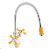 СМЕСИТЕЛЬ д/кухни  РМС SL92YW-279F ХРОМ/ЖЕЛТЫЙ с высок. изливом на гайке гибк. подв. аэратор /10